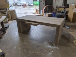 A double waterfall table in production at SouthLoft's facility.