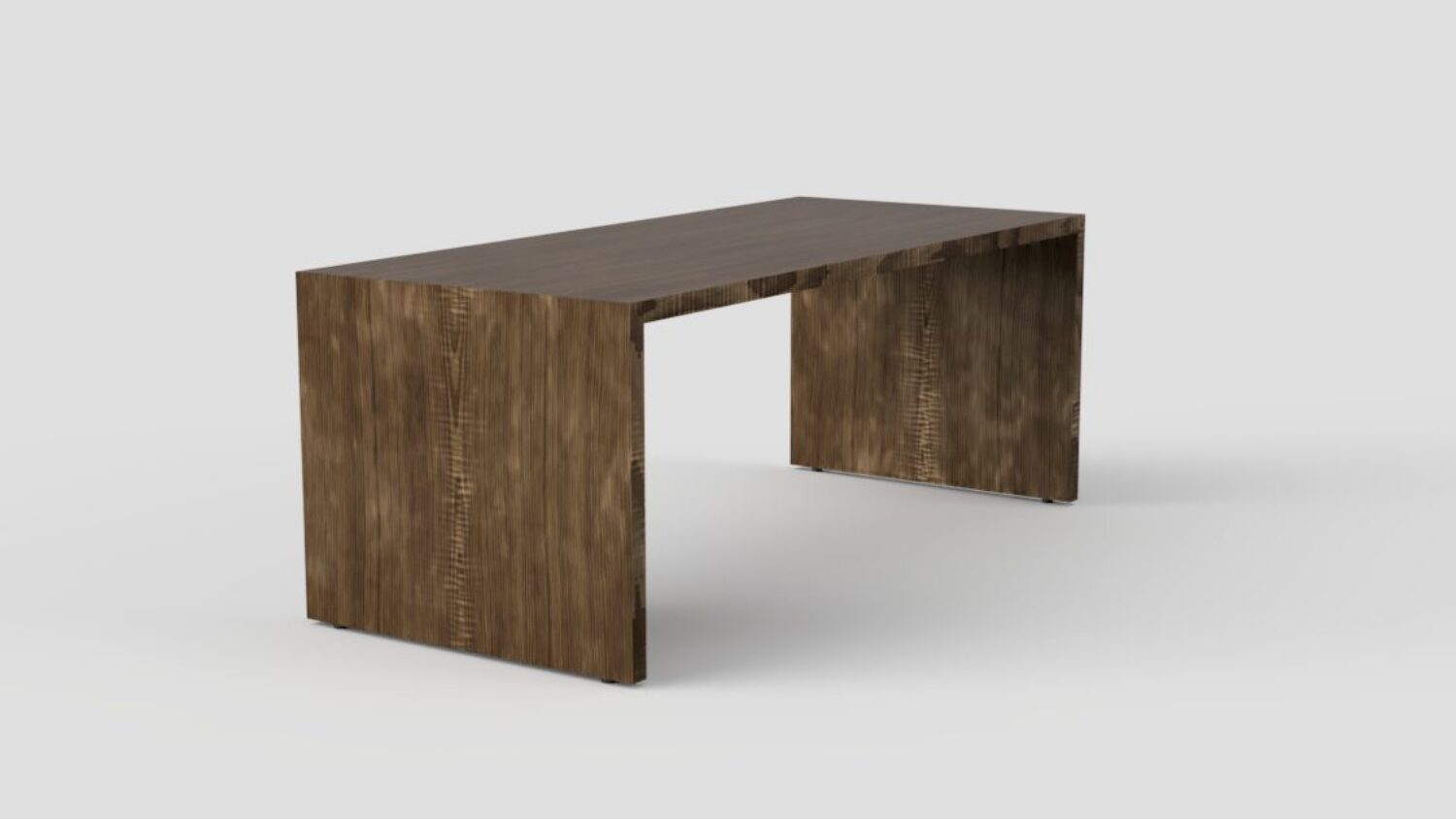 A render of a 130 Series waterfall table in a white environment.