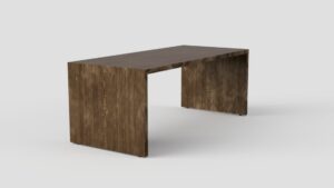 A render of a 130 Series waterfall table in a white environment.