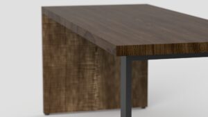 Close-up detail of a 140 Series single waterfall table.