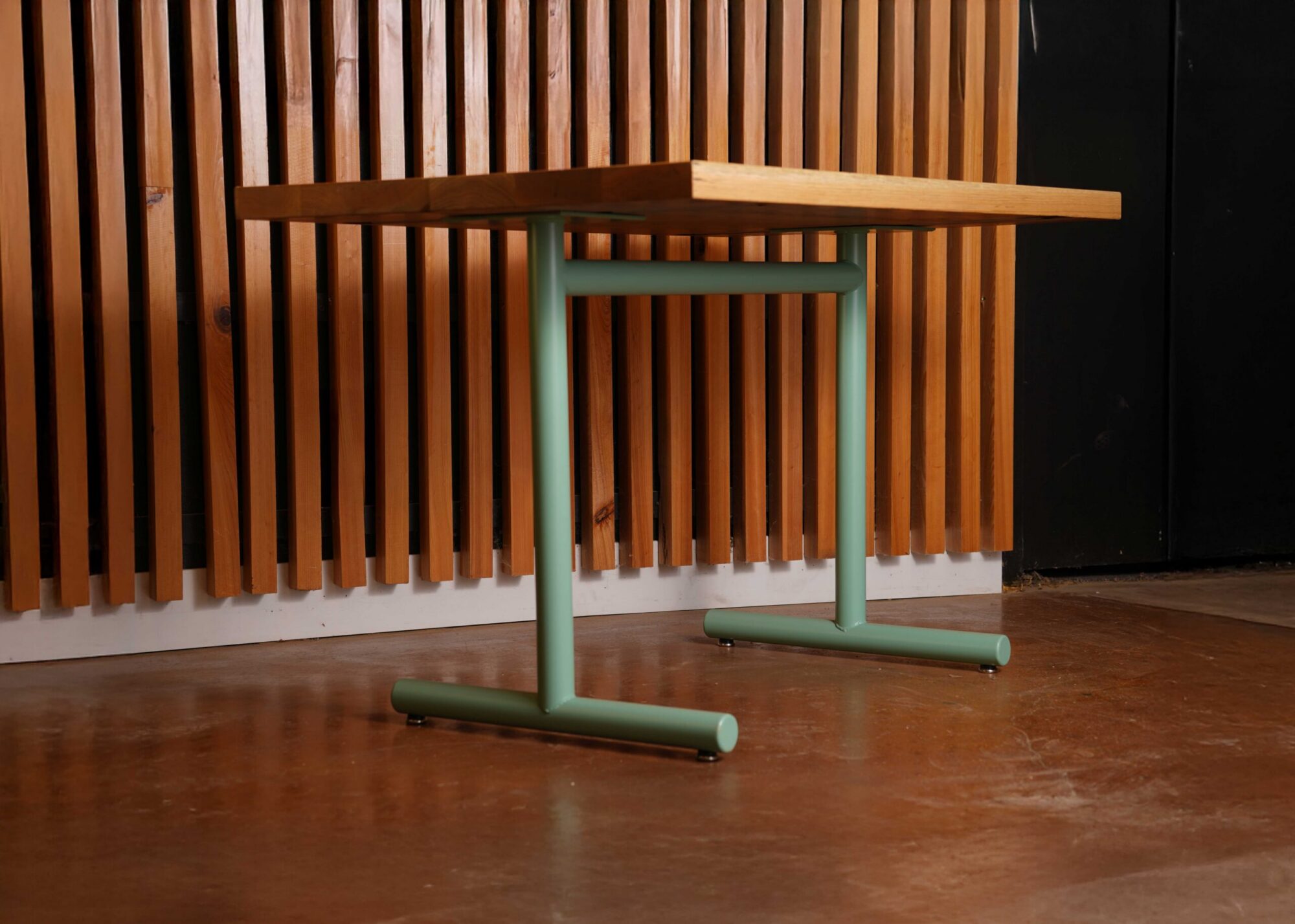 A 215 Series base from SL Commercial in a robin blue powder coat finish sits in the SouthLoft facility.